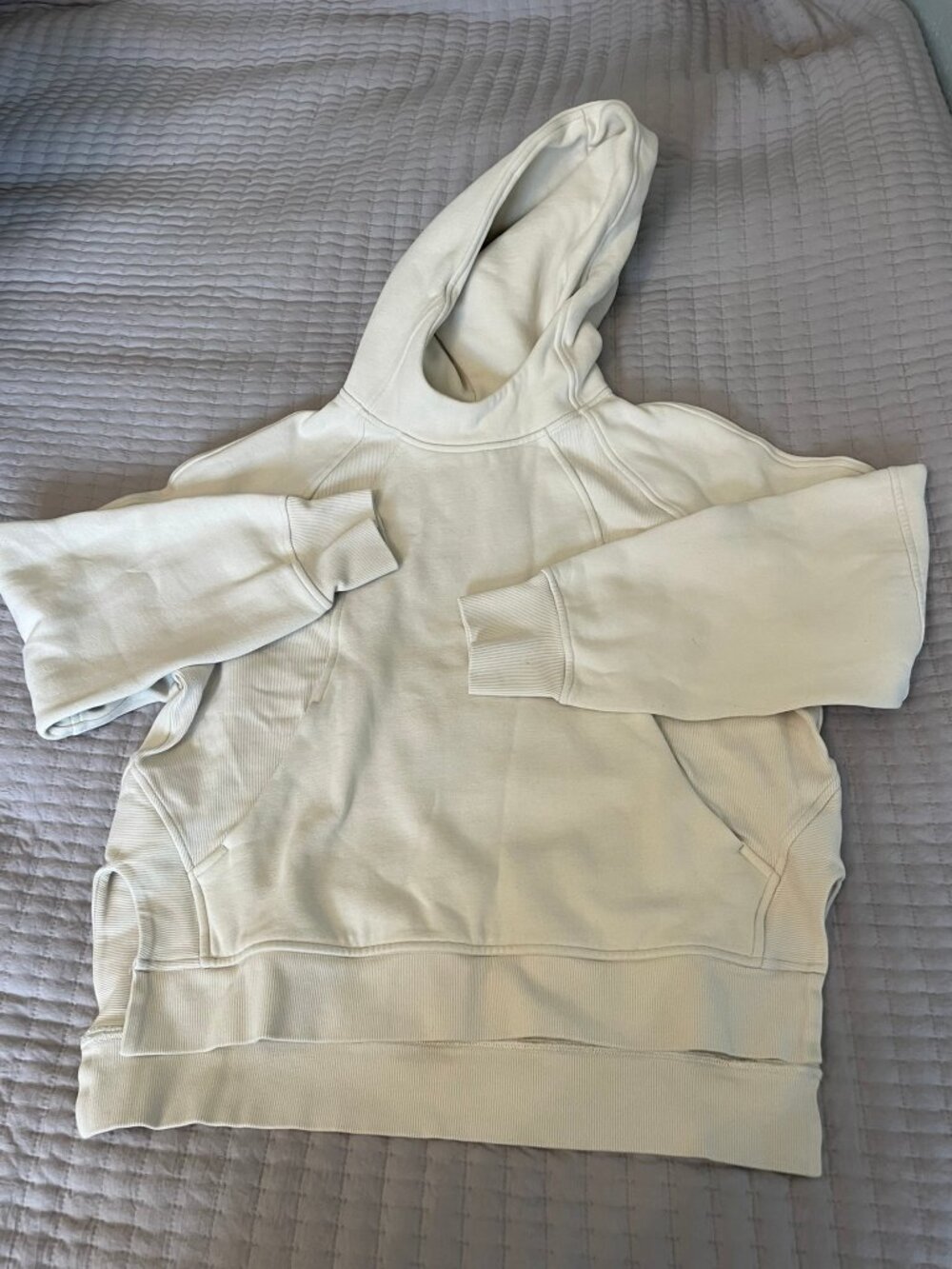 lululemon Scuba Oversized Hoodie Pullover White Bone XS/S LW3IU6S Kangaroo Pocke - Picture 2 of 6